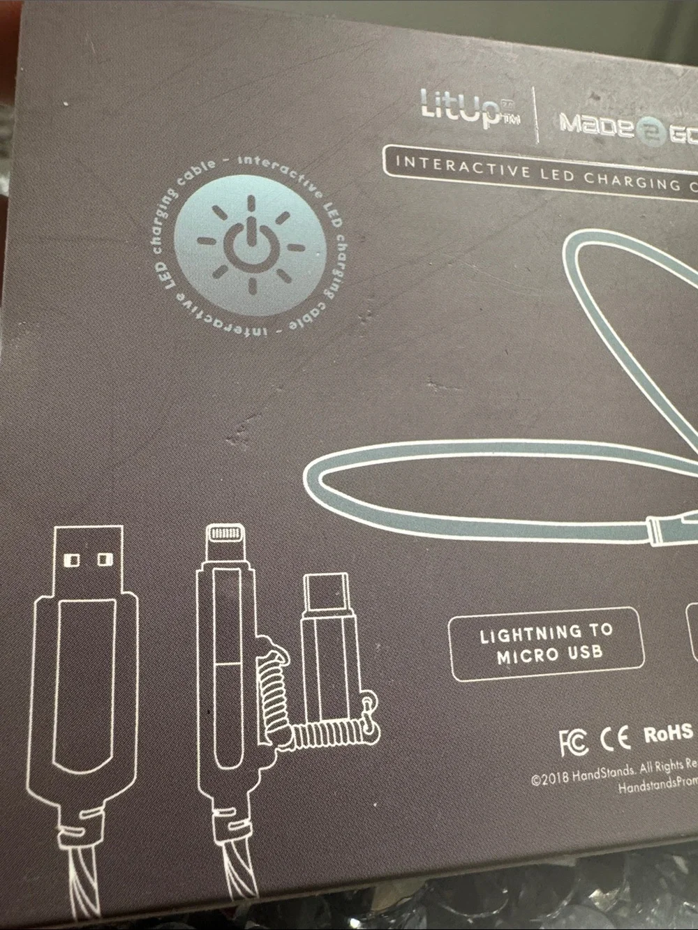 Interactive LED Charging Cable - Black